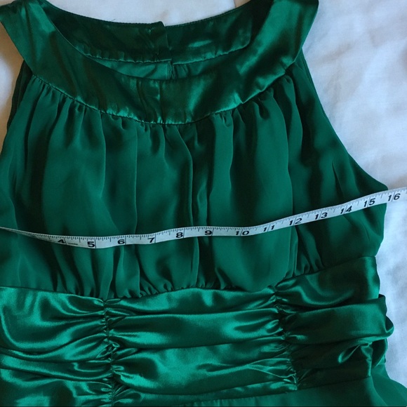 Lovely Green Chiffon and Satin Dress - Picture 5 of 8